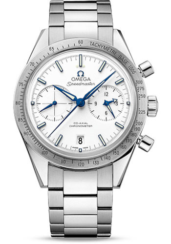 Omega Speedmaster '57 Omega Co-Axial Chronograph Watch - 41.5 mm Grade 5 Titanium Case - Brushed Bezel - White Dial