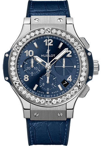 Hublot Big Bang Steel Blue Diamonds Watch - 41 mm - Blue Dial