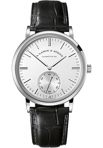 A. Lange & Söhne Saxonia Automatic Watch - 38.5mm White Gold Case - Argenté Dial - Black Strap