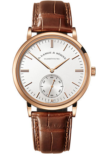 A. Lange & Söhne Saxonia Automatic Watch - 38.5mm Pink Gold Case - Argenté Dial - Reddish-Brown Strap