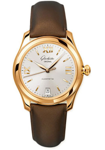 Glashütte Original Lady Serenade - Rose Gold Case - Silver Dial - Brown Calfskin Strap - Pin Buckle