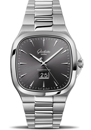 Glashütte Original Seventies Panorama Date - Steel Case - Ruthenium Dial - Bracelet