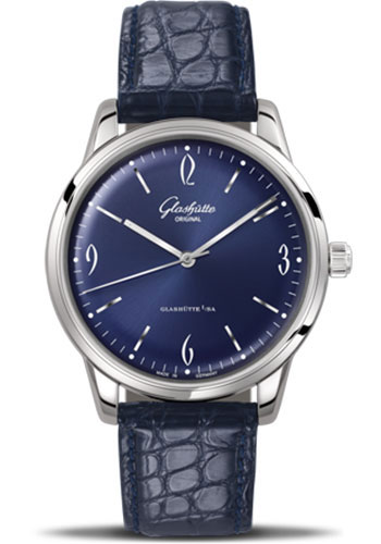 Glashütte Original Sixties - Steel Case - Blue Dial - Blue Louisiana Alligator Strap - Pin Buckle