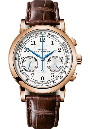 A. Lange & Söhne 1815 Chronograph - 39.5mm Pink Gold Case - Argenté Dial - Reddish-Brown Strap