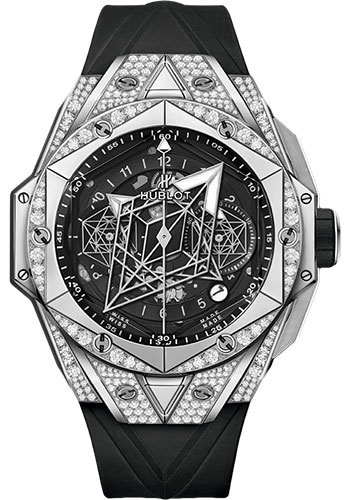 Hublot Big Bang Sang Bleu II Titanium Pavé Watch - 45 mm - Black Dial