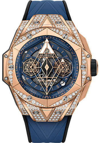Hublot Big Bang Sang Bleu II King Gold Blue Pavé Watch - 45 mm - Blue Dial