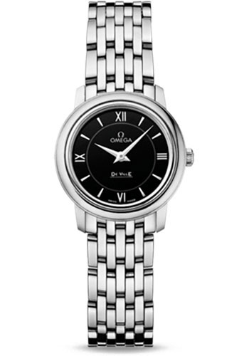 Omega De Ville Prestige Quartz Watch - 24.4 mm Steel Case - Black Dial