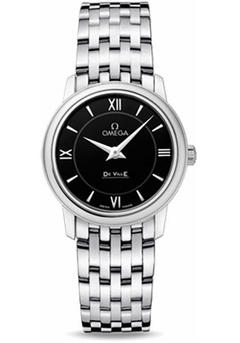 Omega De Ville Prestige Quartz Watch - 27.4 mm Steel Case - Black Dial