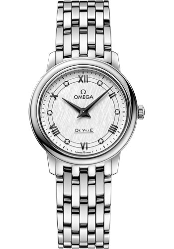 Omega De Ville Prestige Quartz Watch - 27.4 mm Steel Case - White Silvery Dial