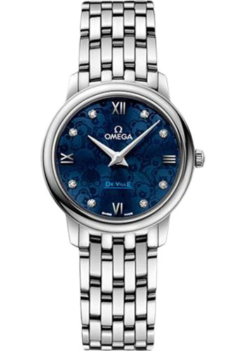 Omega De Ville Prestige Quartz Orbis Watch - 27.4 mm Steel Case - Blue Dial