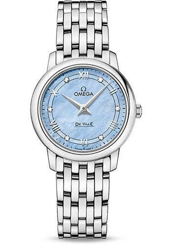 Omega De Ville Prestige Quartz Watch - 27.4 mm Steel Case - Blue Diamond Dial