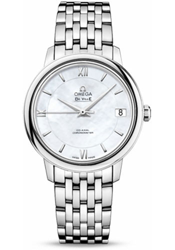 Omega De Ville Prestige Co-Axial Watch - 32.7 mm Steel Case - Mother-Of-Pearl Dial