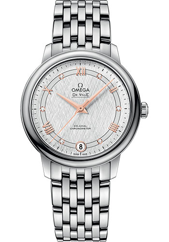 Omega De Ville Prestige Co-Axial Watch - 32.7 mm Steel Case - White Silvery Dial