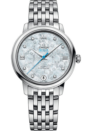 Omega De Ville Prestige Co-Axial Orbis Watch - 32.7 mm Steel Case - Mother-Of-Pearl Dial