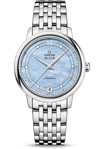 Omega De Ville Prestige Co-Axial Watch - 32.7 mm Steel Case - Blue Diamond Dial