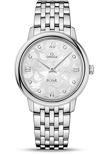 Omega De Ville Prestige Quartz Watch - 32.7 mm Steel Case - Silver Diamond Dial