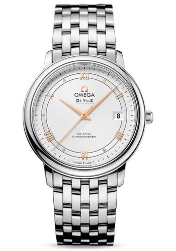Omega De Ville Prestige Co-Axial Watch - 36.8 mm Steel Case - Silver Dial