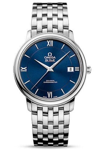 Omega De Ville Prestige Co-Axial Watch - 36.8 mm Steel Case - Blue Dial