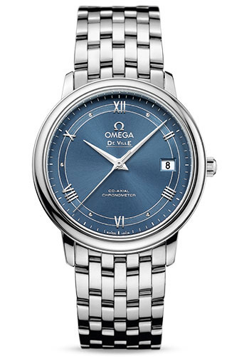 Omega De Ville Prestige Co-Axial Watch - 36.8 mm Steel Case - Blue Dial