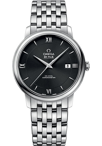 Omega De Ville Prestige Co-Axial Watch - 39.5 mm Steel Case - Black Dial