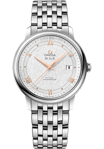 Omega De Ville Prestige Co-Axial Watch - 39.5 mm Steel Case - White Silvery Dial
