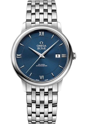 Omega De Ville Prestige Co-Axial Watch - 39.5 mm Steel Case - Blue Dial