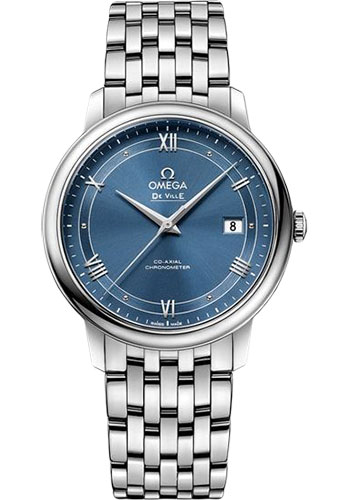 Omega De Ville Prestige Co-Axial Watch - 39.5 mm Steel Case - Blue Dial