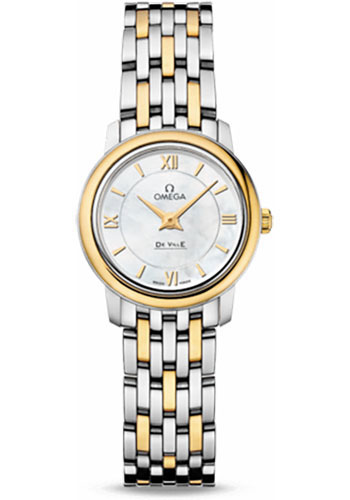 Omega De Ville Prestige Quartz Watch - 24.4 mm Steel And Yellow Gold Case - Mother-Of-Pearl Dial