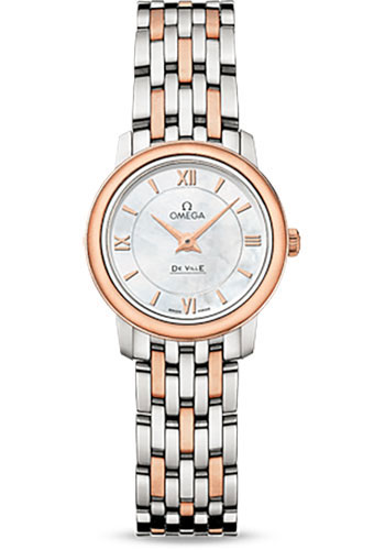Omega De Ville Prestige Quartz Watch - 24.4 mm Steel And Red Gold Case - Mother-Of-Pearl Dial - Two-Tone Steel And Red Gold Bracelet