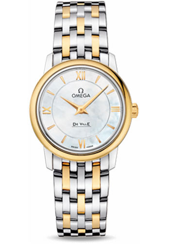 Omega De Ville Prestige Quartz Watch - 27.4 mm Steel And Yellow Gold Case - Mother-Of-Pearl Dial
