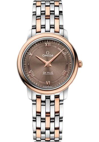 Omega De Ville Prestige Quartz Watch - 27.4 mm Steel And Red Gold Case - Chestnut Dial
