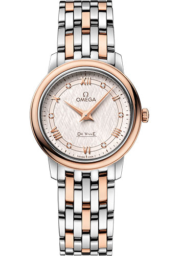 Omega De Ville Prestige Quartz Watch - 27.4 mm Steel And Red Gold Case - Ivory Silvery Dial