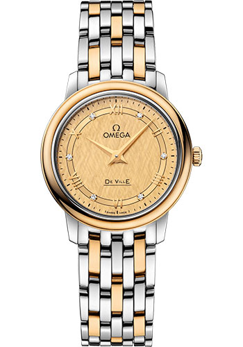 Omega De Ville Prestige Quartz Watch - 27.4 mm Steel And Yellow Gold Case - Champagne Dial