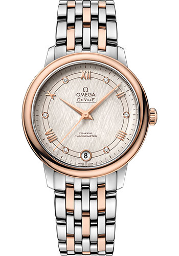 Omega De Ville Prestige Co-Axial Watch - 32.7 mm Steel And Red Gold Case - Ivory Silvery Dial