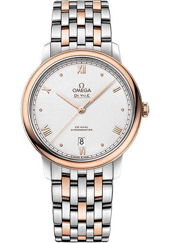 Omega De Ville Prestige Co-Axial - 39.5 mm Steel And Red Gold Case - Grey Dial