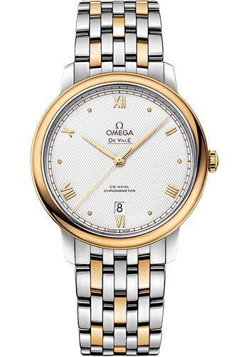 Omega De Ville Prestige Co-Axial - 39.5 mm Steel And Yellow Gold Case - Grey Dial