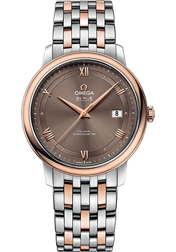 Omega De Ville Prestige Co-Axial Watch - 39.5 mm Steel And Red Gold Case - Chestnut Dial
