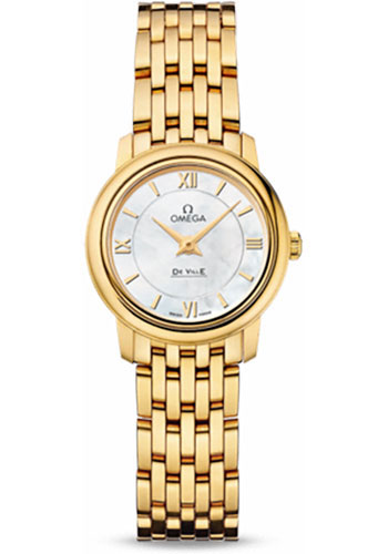 Omega De Ville Prestige Quartz Watch - 24.4 mm Yellow Gold Case - Mother-Of-Pearl Dial