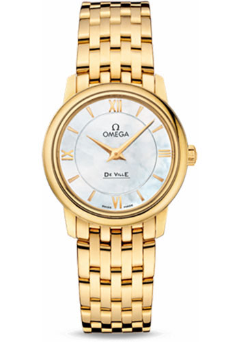 Omega De Ville Prestige Quartz Watch - 27.4 mm Yellow Gold Case - Mother-Of-Pearl Dial