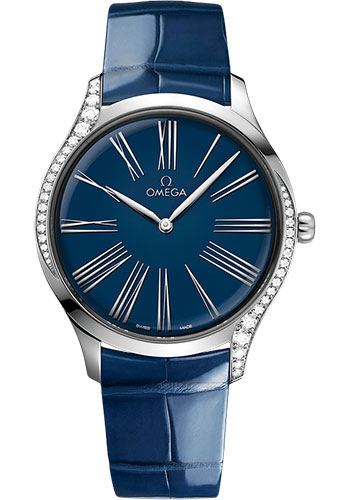 Omega De Ville Trésor Quartz - 39 mm Steel Case - Blue Opaline Pvd Dial - Blue Leather Strap