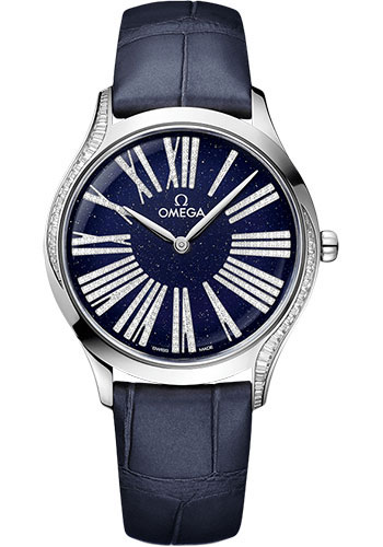Omega De Ville Trésor Quartz - 36 mm Canopus Gold Case - Bold Blue Dial - Blue Leather Strap