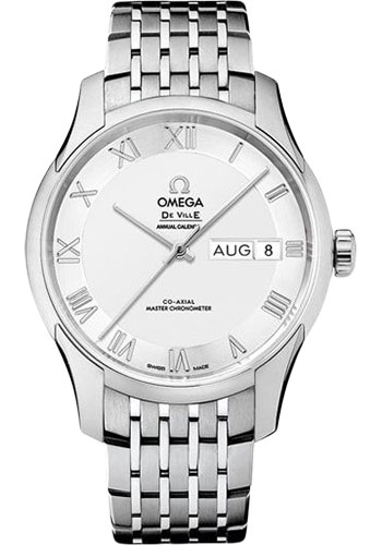 Omega De Ville Hour Vision Co-Axial Master Chronometer Annual Calendar Watch - 41 mm Steel Case - Two-Zone -Silver Dial