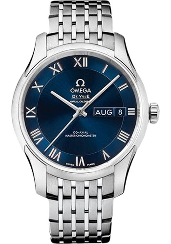 Omega De Ville Hour Vision Co-Axial Master Chronometer Annual Calendar Watch - 41 mm Steel Case - Two-Zone Blue Dial