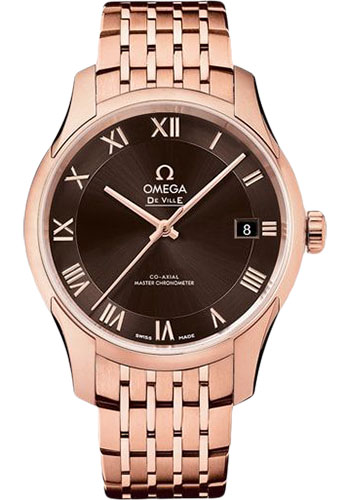 Omega De Ville Hour Vision Co-Axial Master Chronometer Watch - 41 mm Sedna Gold Case - Two-Zone Brown Dial