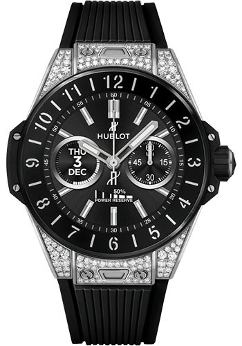 Hublot Big Bang e Titanium Diamonds Watch - 42 mm - Digital Hublot Dial - Black Rubber Strap