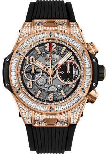 Hublot Big Bang Unico King Gold Jewellery 42mm Watch - 42 mm - Black Skeleton Dial