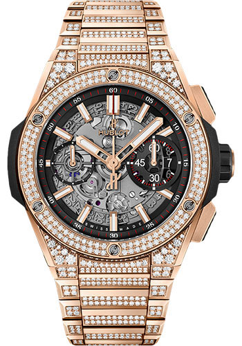 Hublot Big Bang Integral King Gold Pavé Watch - 42 mm - Black Skeleton Dial