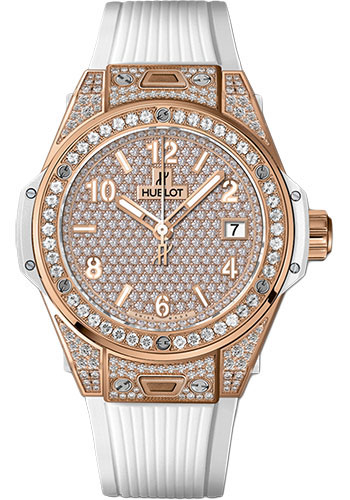 Hublot Big Bang One Click King Gold White Full Pavé Watch