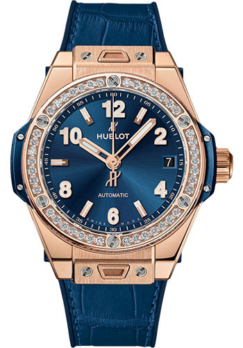 Hublot Big Bang One Click King Gold Blue Diamonds Watch - 39 mm - Blue Dial