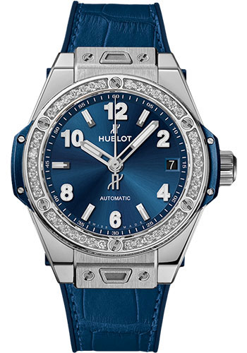 Hublot Big Bang One Click Steel Blue Diamonds Watch - 39 mm - Blue Dial